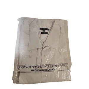 new GEORGE size XXL Mens white long sleeve Dress Shirt EasyCare cotton blend 2xl